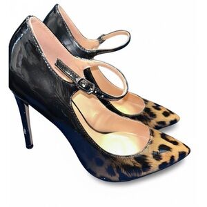 Leopard Print Patent Leather Heels 3.5 inches height